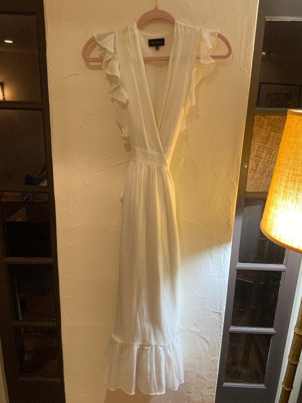 Majorelle White Ruffle Wrap Maxi Dress Size XS